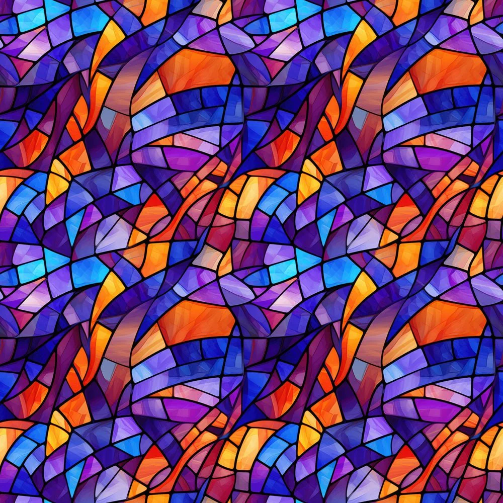 Colorful Stained Glass Fabric