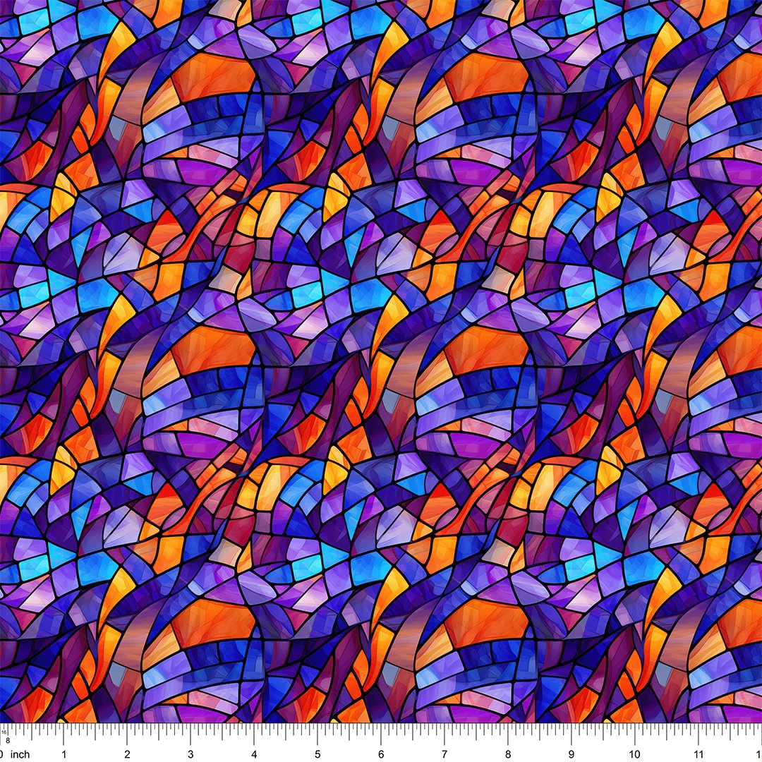 Colorful Stained Glass Fabric - Image 2