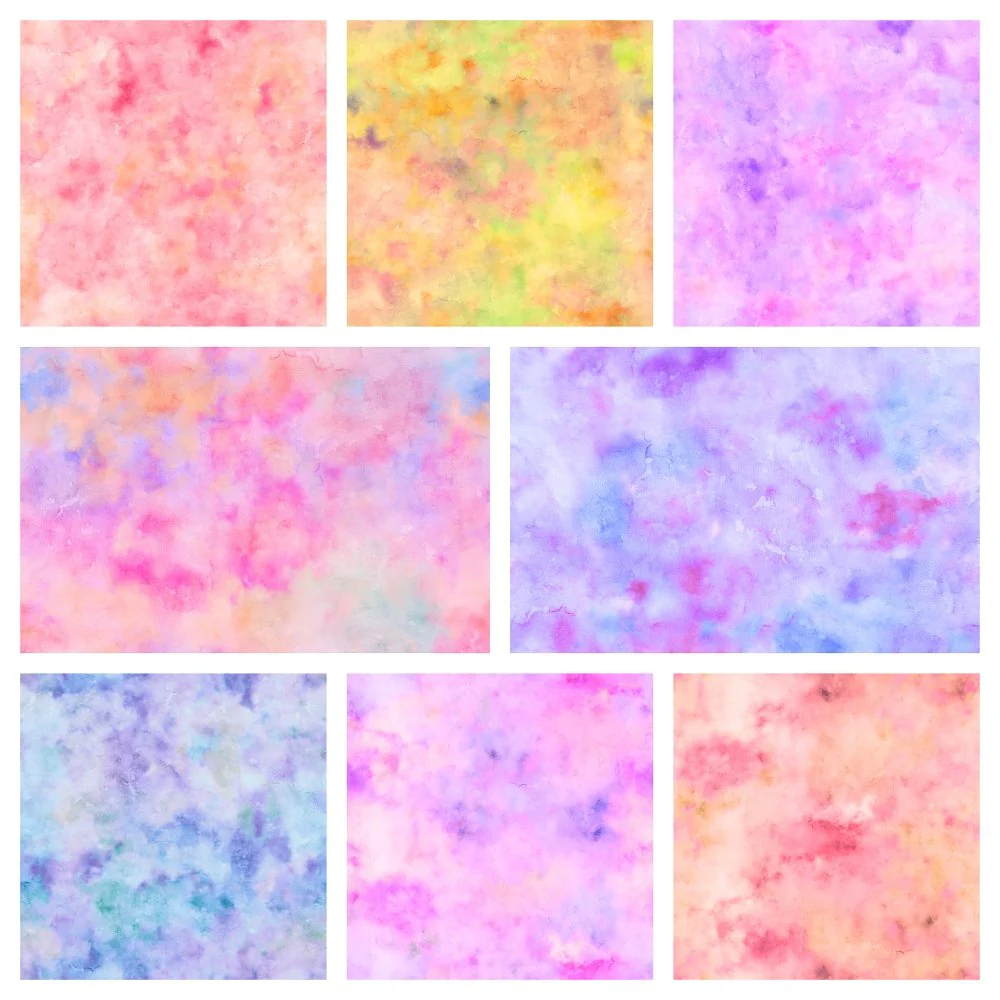 Colorful Watercolor Fat Eighth Bundle - 8 Pieces
