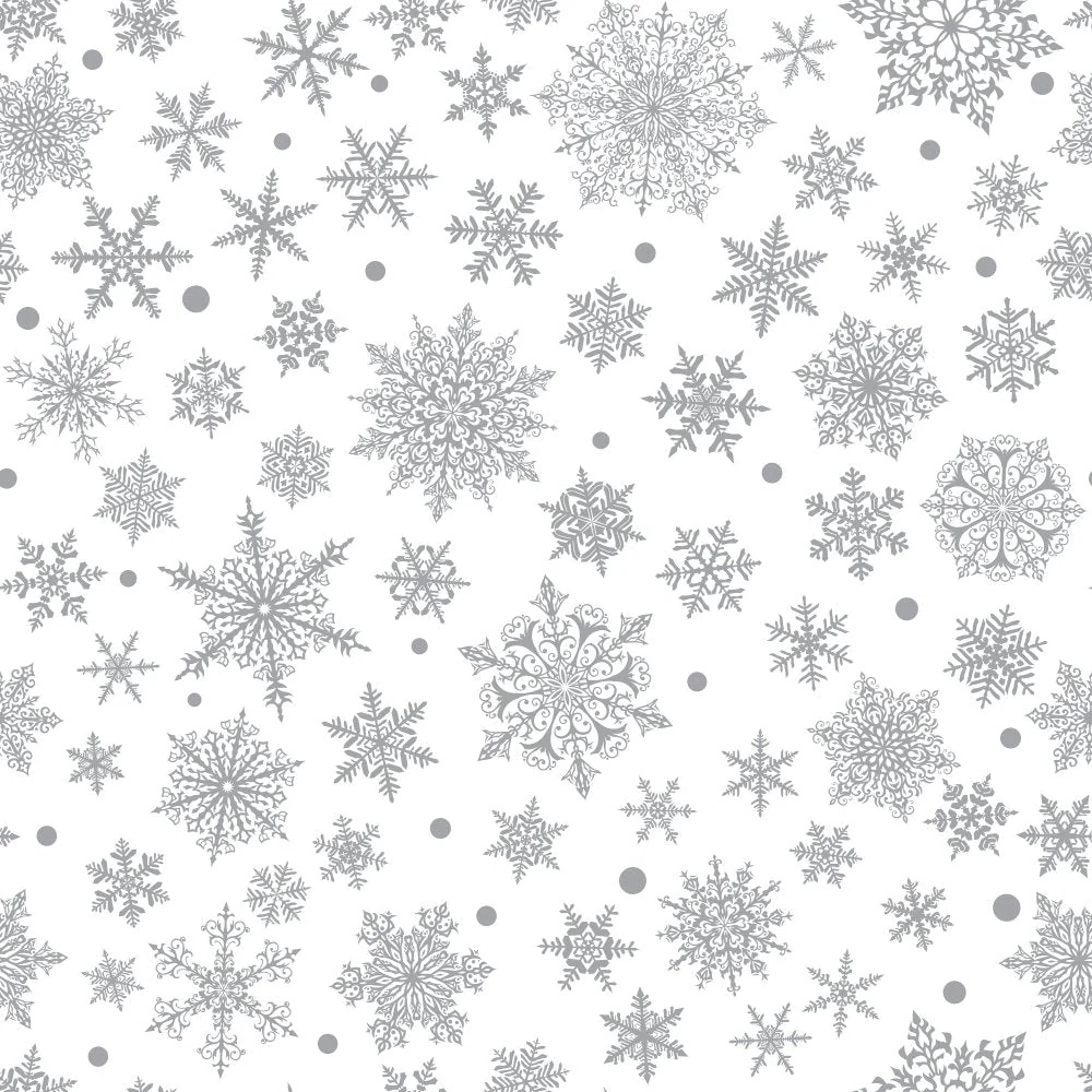 Complex Snowflakes Fabric - Platinum