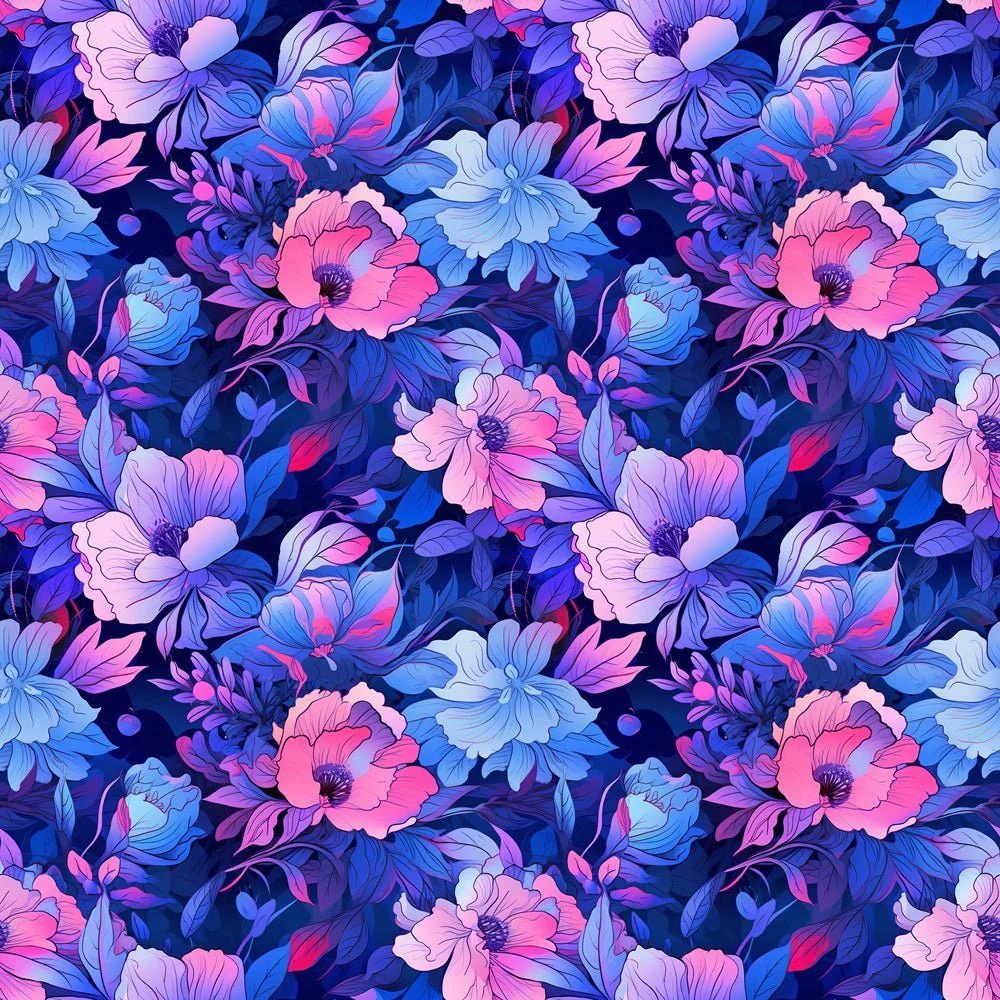 Cool Vibrant Flower Fabric