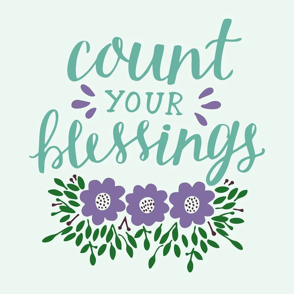 Count Your Blessings Fabric Panel - Teal