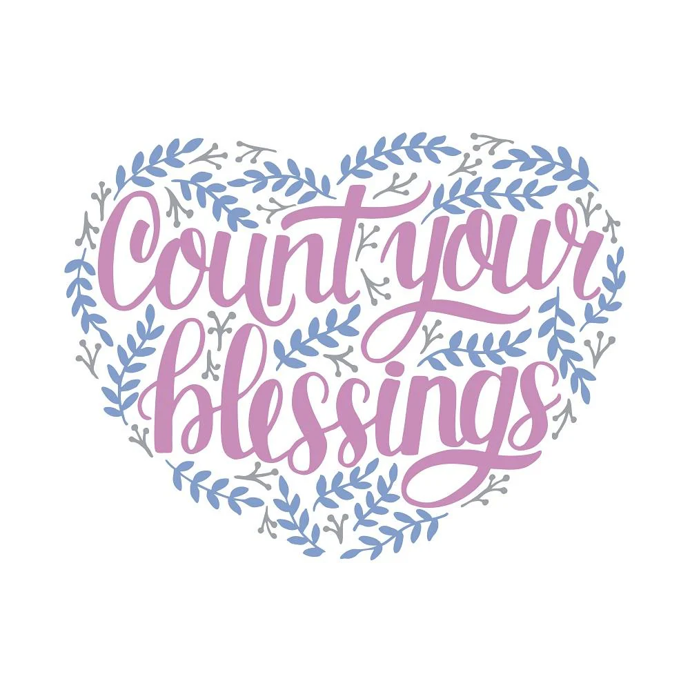 Count Your Blessings Fabric Panel - White