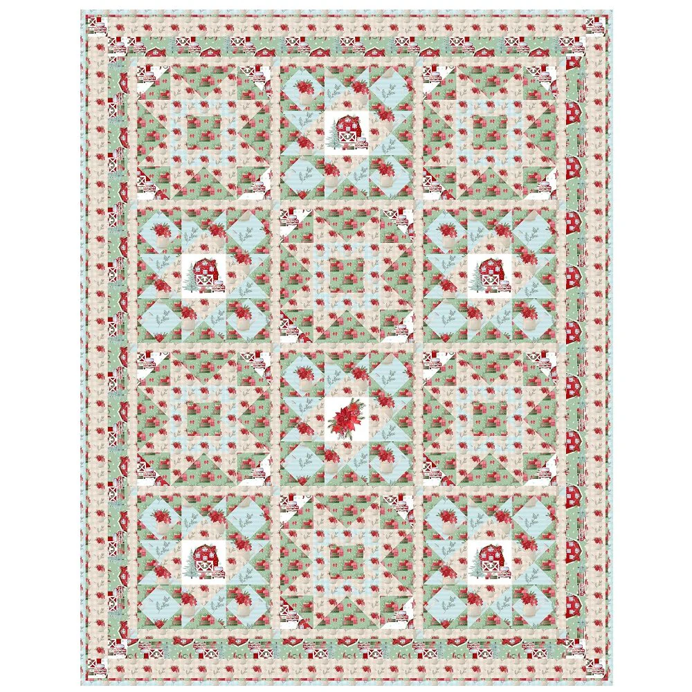 Country Christmas Collection Lap Quilt 54" x 68 1/2"