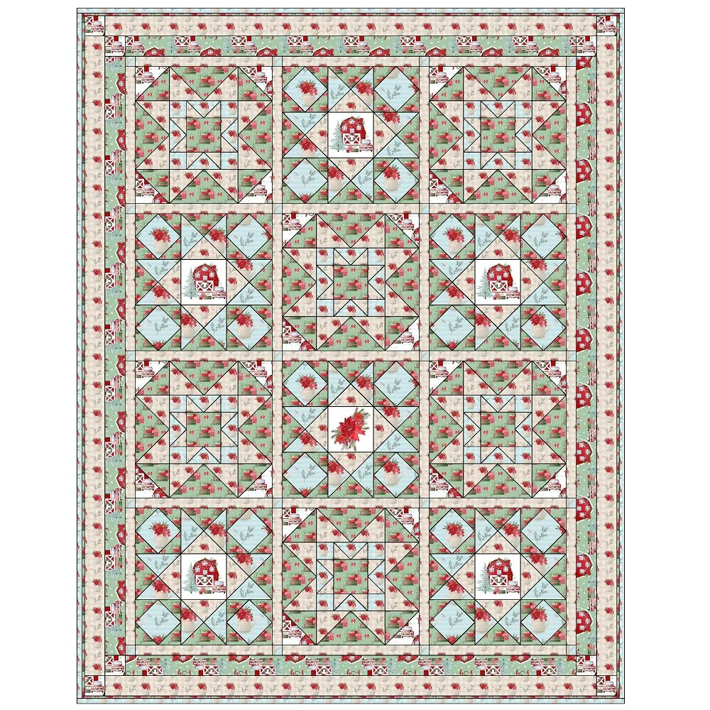Country Christmas Collection Lap Quilt 54" x 68 1/2" - Image 2