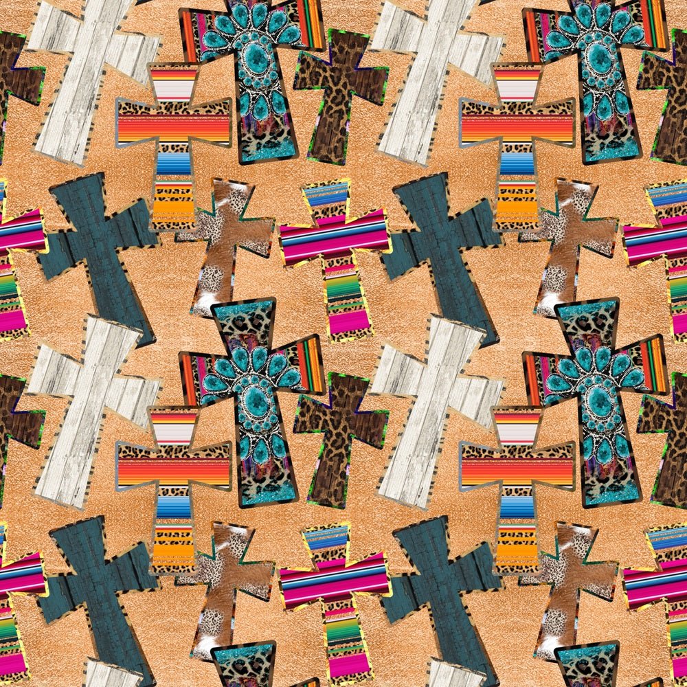 Cowboy Crosses Fabric