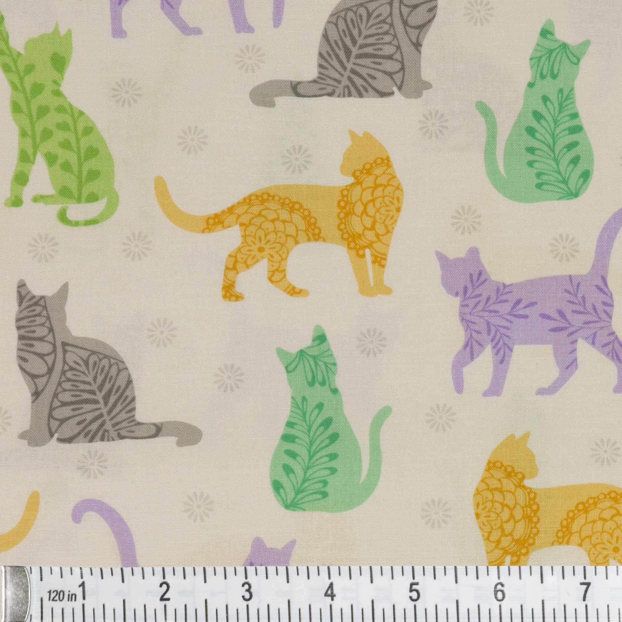 Cozy Cats Fabric Collection - Kitty Sunshine White - Image 3