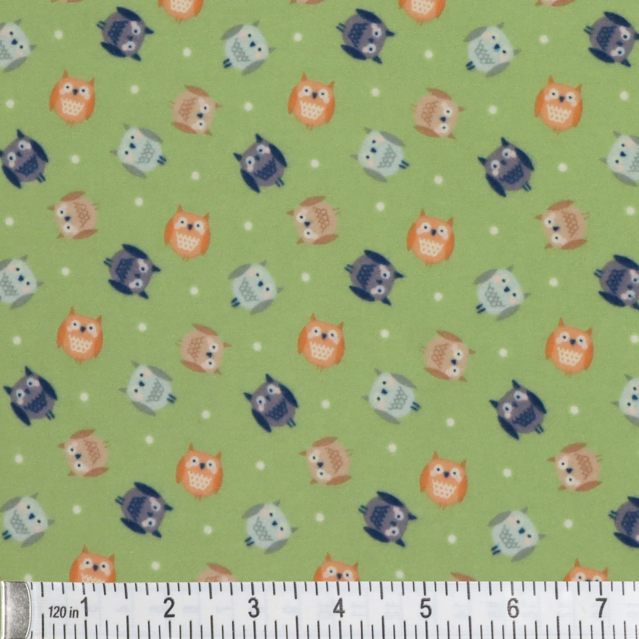 Cozy Forest Comfort Flannel Fabric Collection - Cozy Owls Green - Image 3