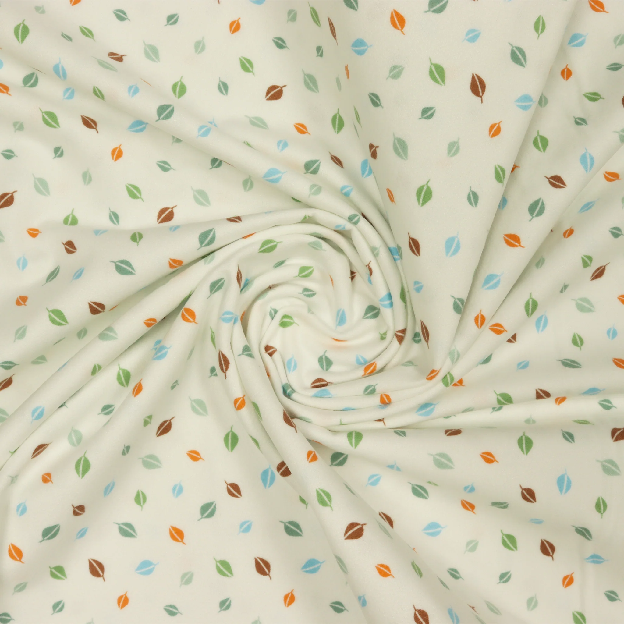 Cozy Forest Comfort Flannel Fabric Collection - Forest Leaves White - Image 2