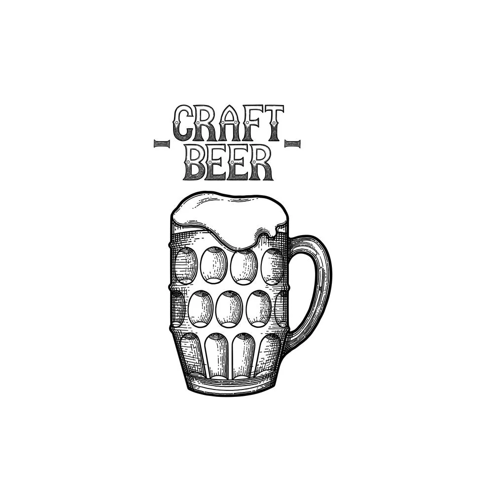 Craft Beer Drawing Fabric Panel