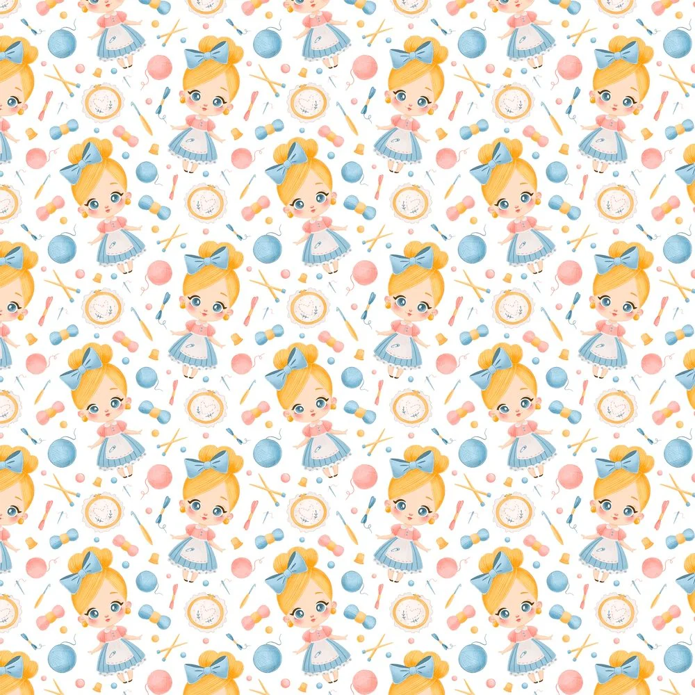 Crafty Doll Fabric - Yellow