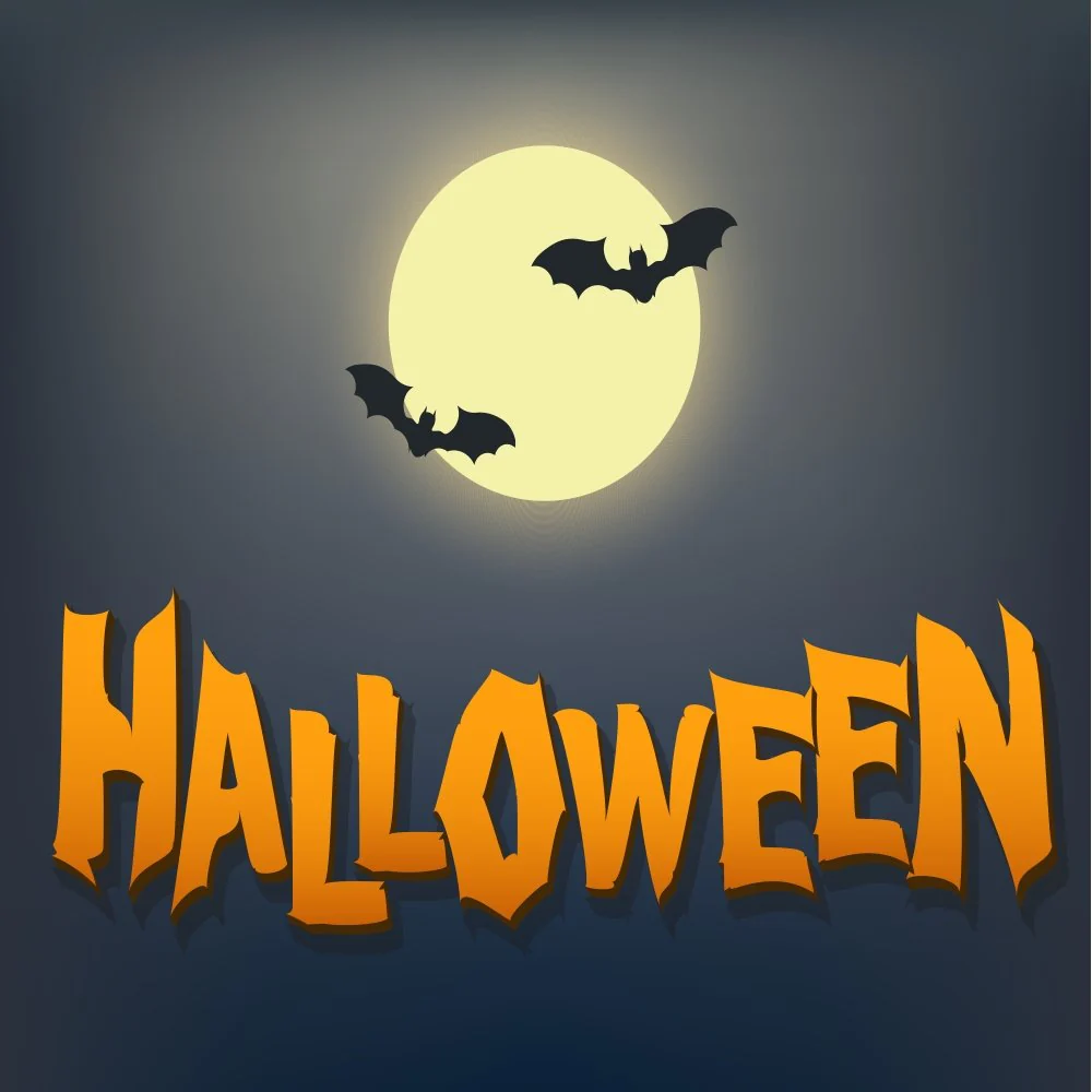 Creepy Halloween Words Fabric Panel