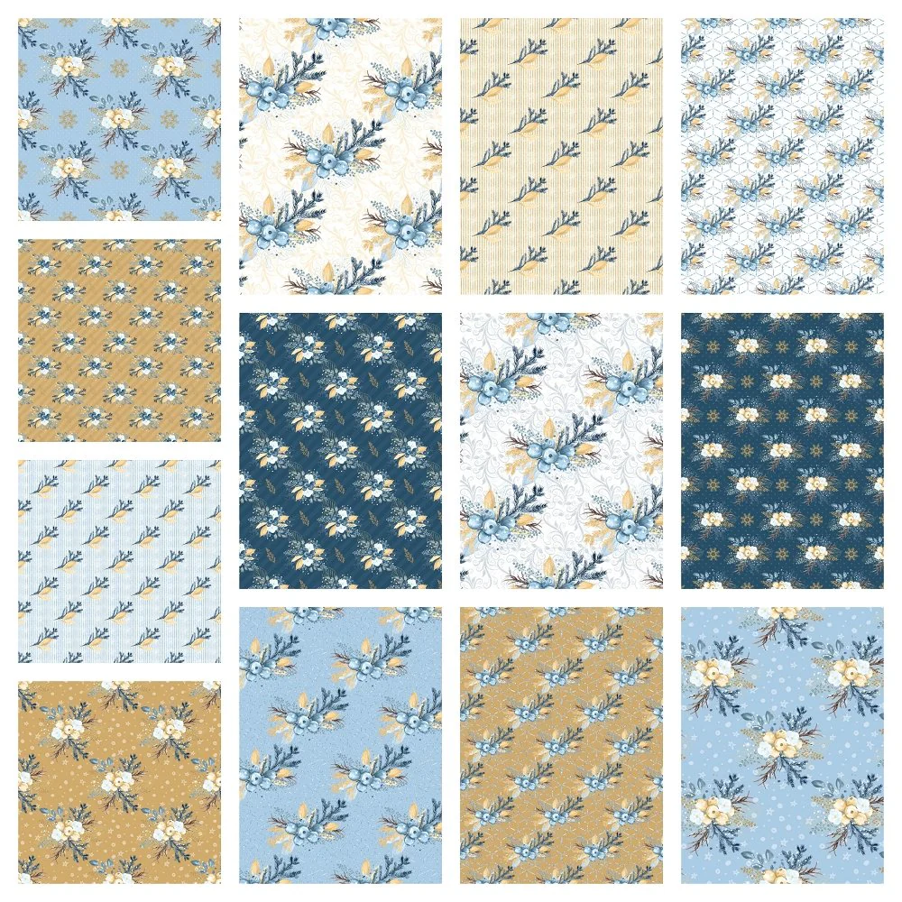 Crisp Winter Berry Fat Quarter Bundle - 13 Pieces