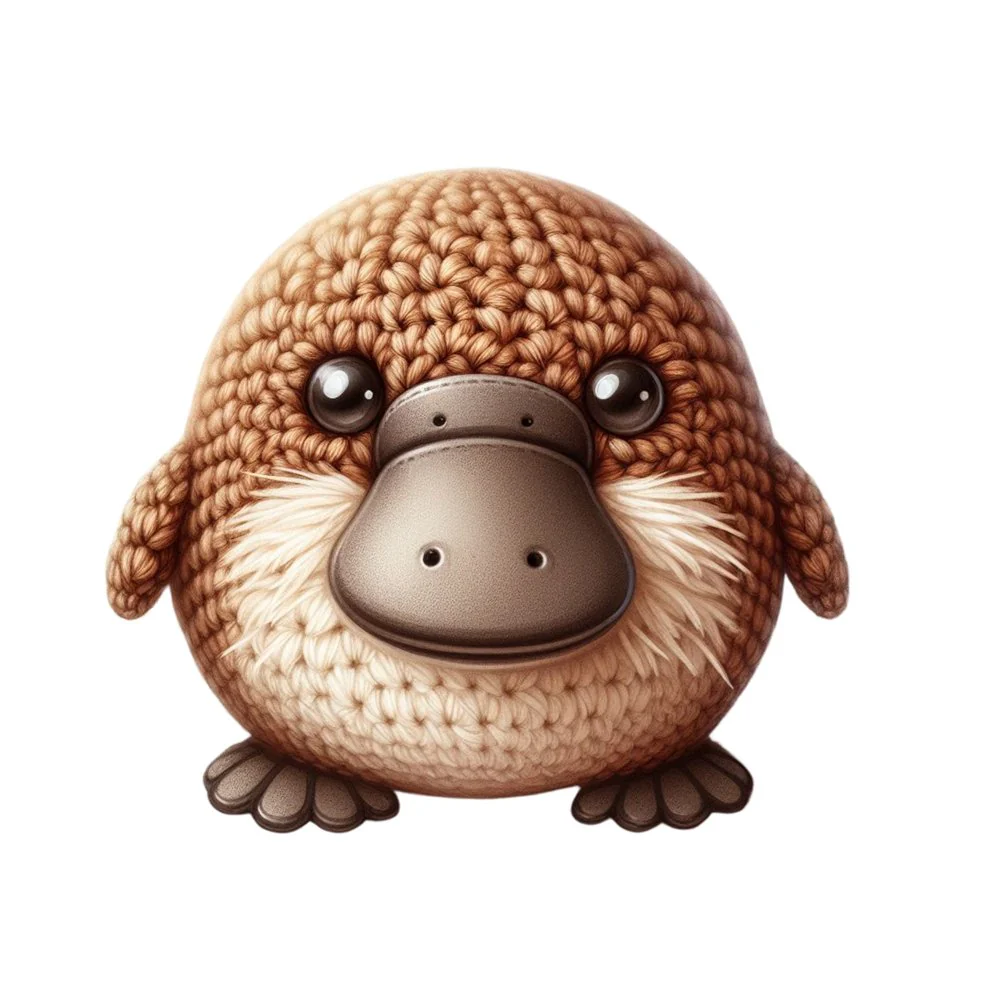 Crochet Animals Platypus Fabric Panel