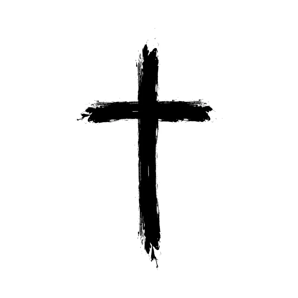Cross Silhouette Fabric Panel - Black