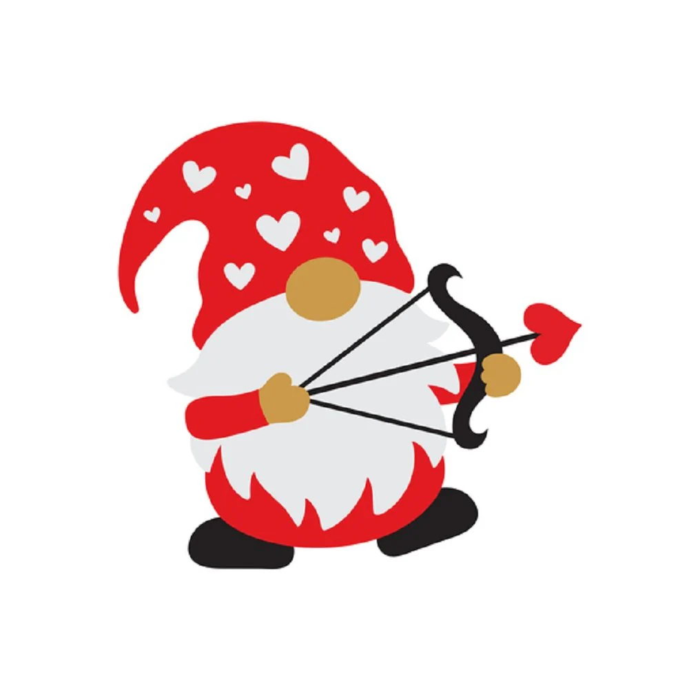 Cupid Gnome Fabric Panel - White
