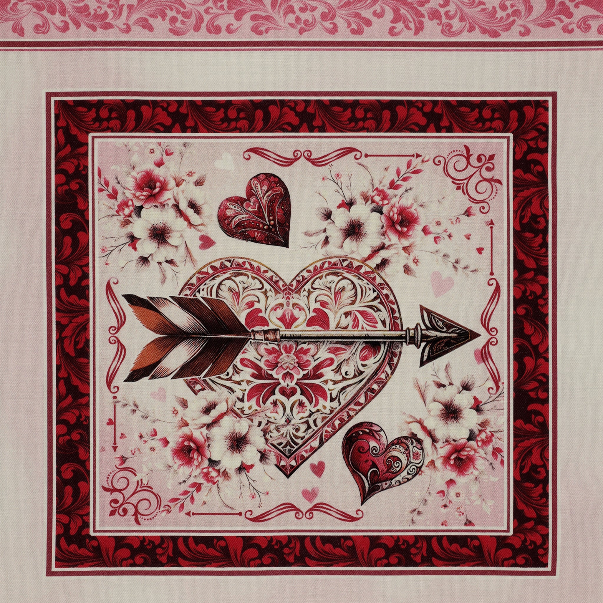 Cupid's Arrow Fabric Collection - Cupid's Arrow Panel Blush - Image 3