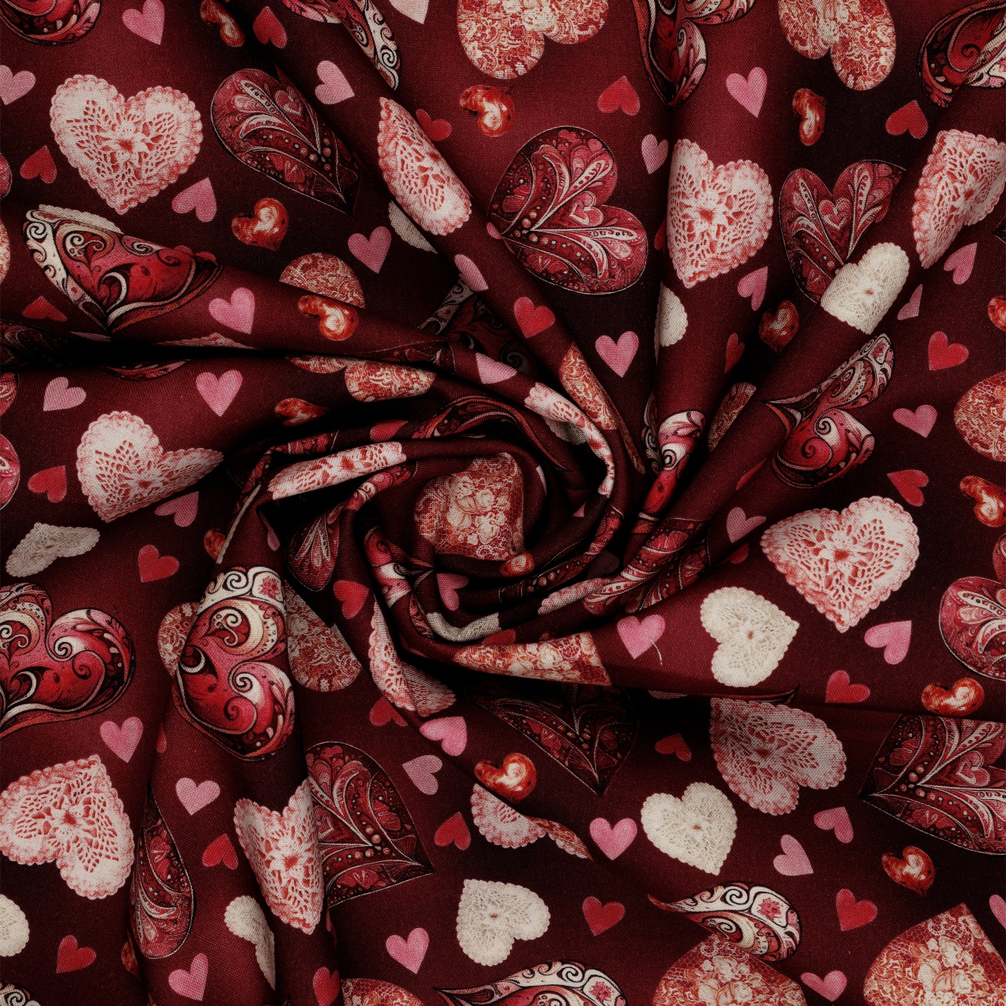 Cupid's Arrow Fabric Collection - Romantic Hearts Red Velvet - Image 2