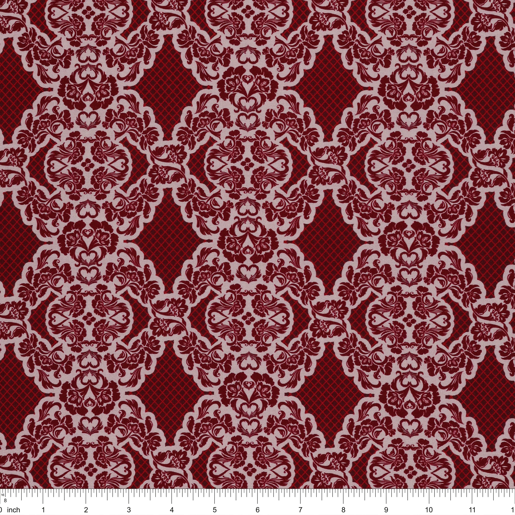 Cupid's Arrow Fabric Collection - Romantic Lace Red Velvet - Image 3