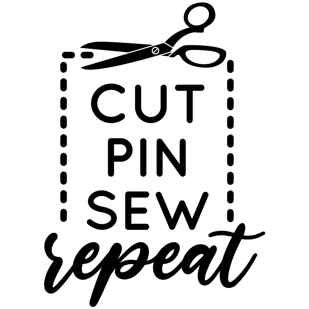 Cut Pin Sew Repeat Fabric Panel - Black/White