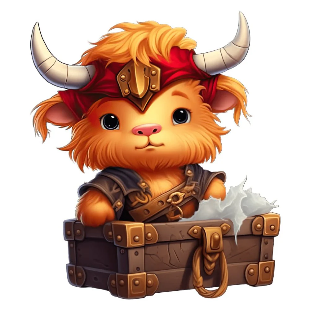 Cute Baby Highland Cows #10 Fabric Panel