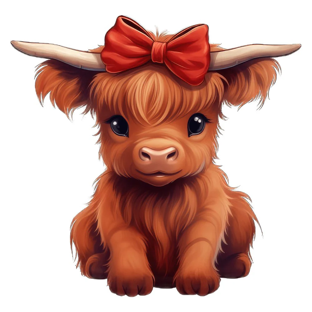Cute Baby Highland Cows #13 Fabric Panel