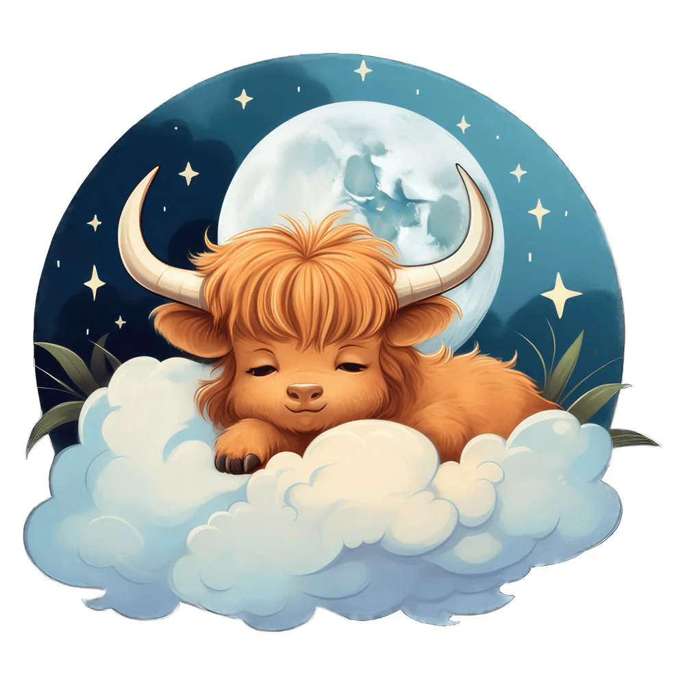 Cute Baby Highland Cows #6 Fabric Panel