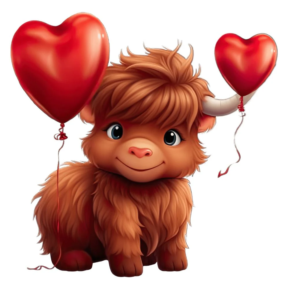 Cute Baby Highland Cows #8 Fabric Panel