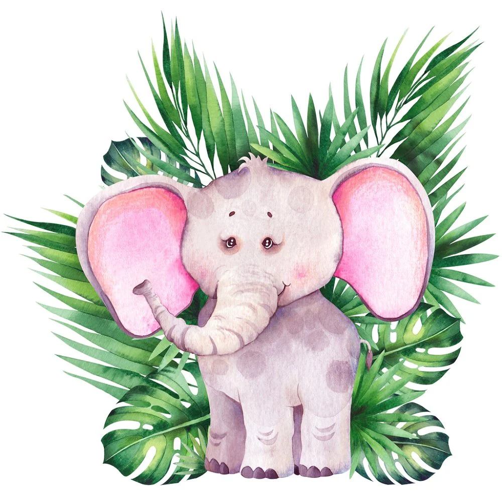 Cute Elephant Fabric Panel