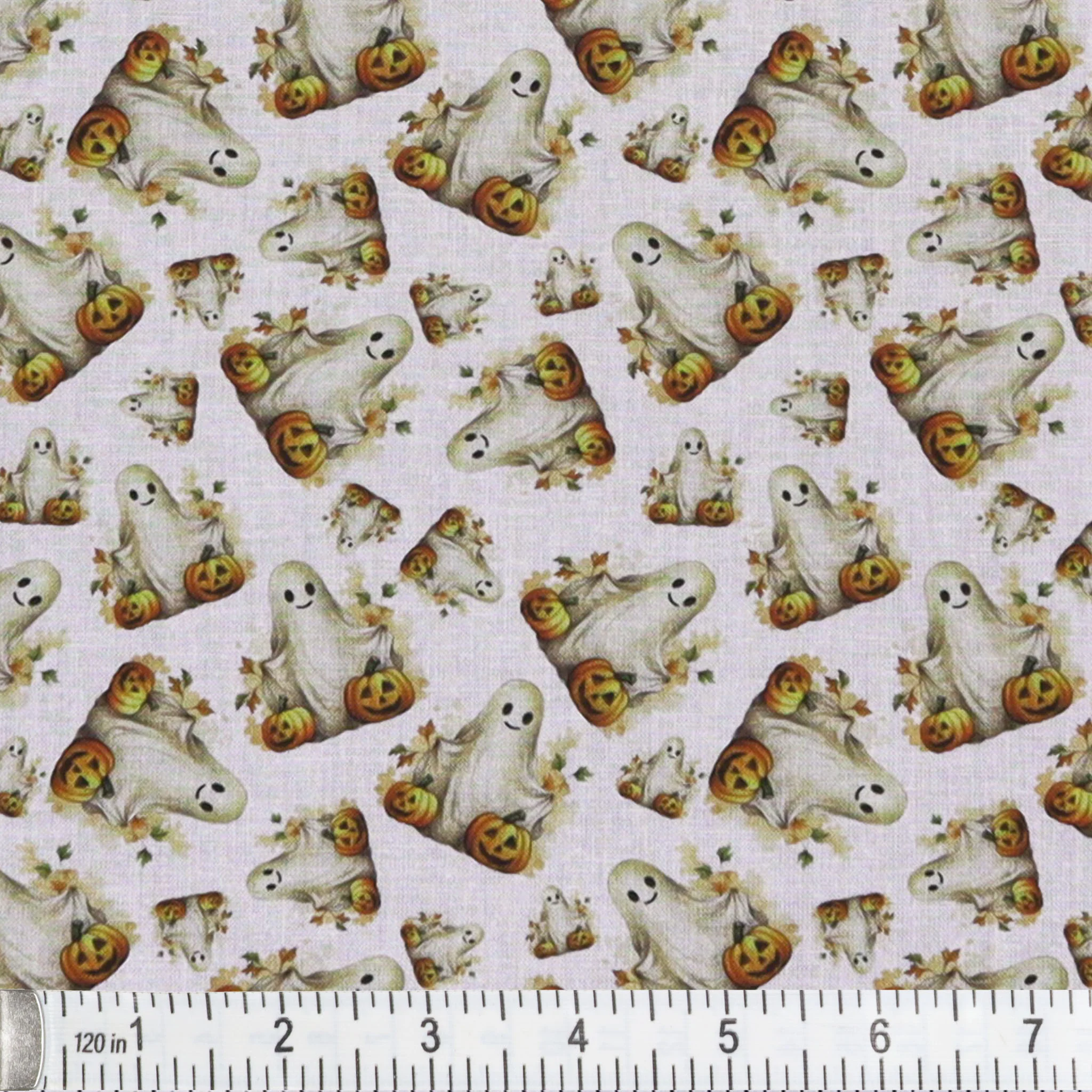 Cute Ghosts & Pumpkin Fabric - Image 2