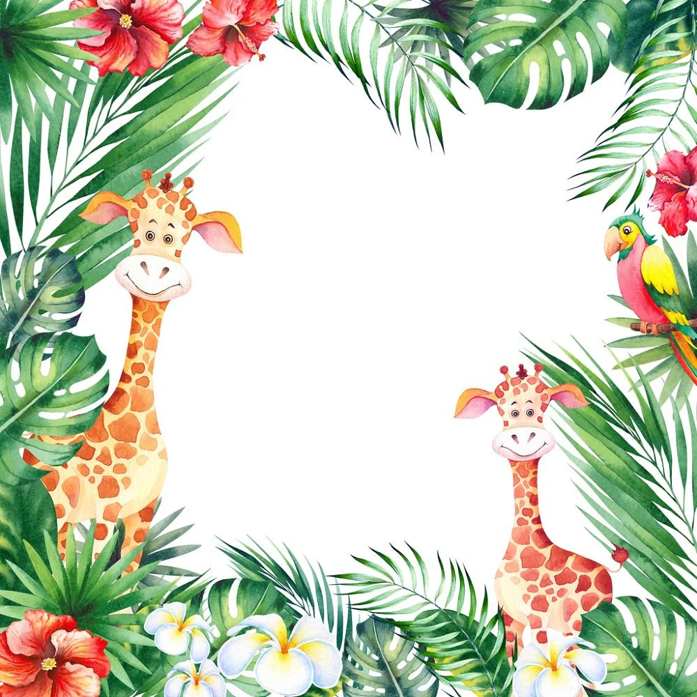 Cute Giraffe Frame Fabric Panel