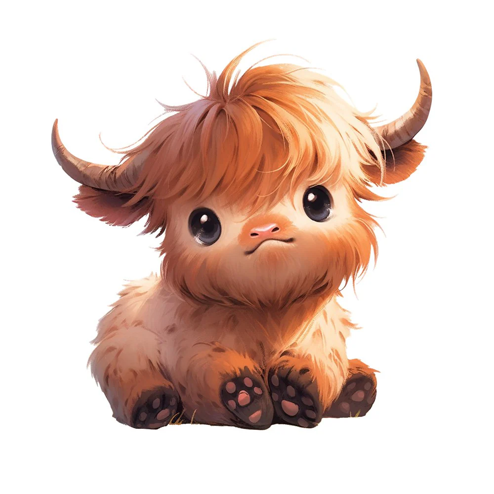 Cute Highland Cow #3 Fabric Panel