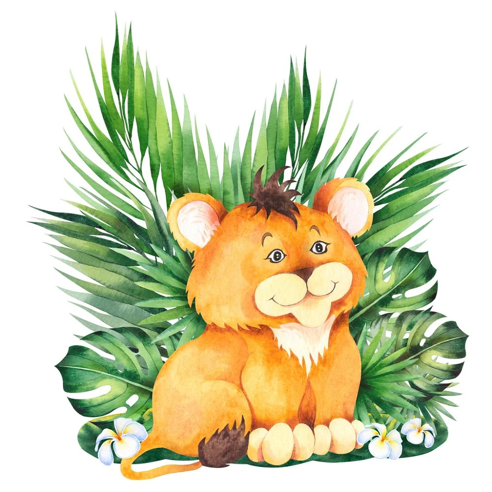 Cute Lion Fabric Panel