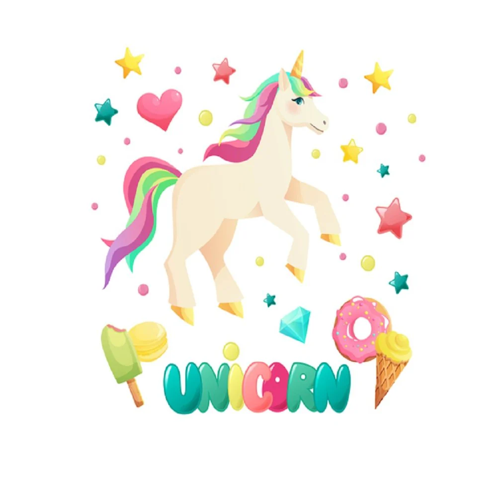 Cute Unicorn Fabric Panel - Multi