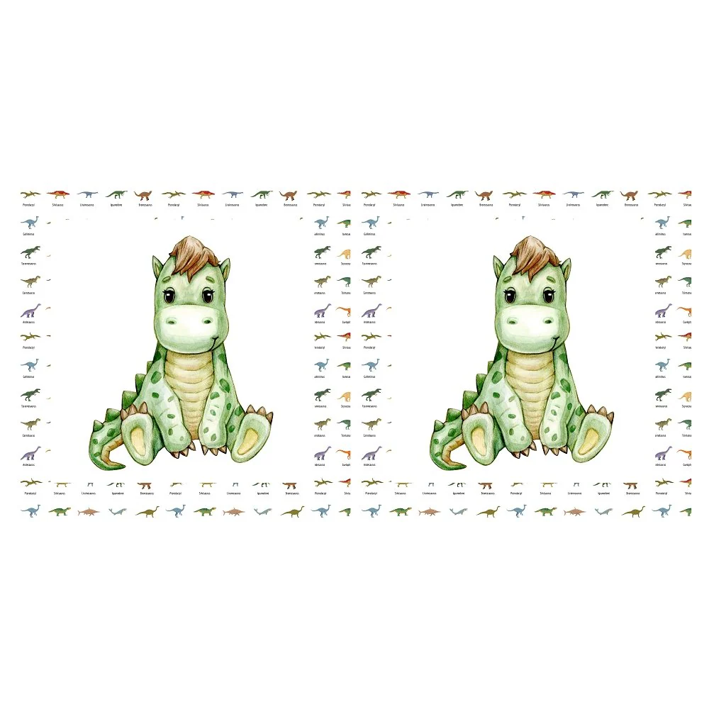 Cute Watercolor Dinosaur Pillow Panels - Image 2