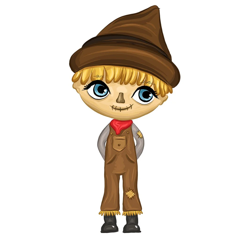 Cute Wizard of OZ Scarecrow Fabric Panel