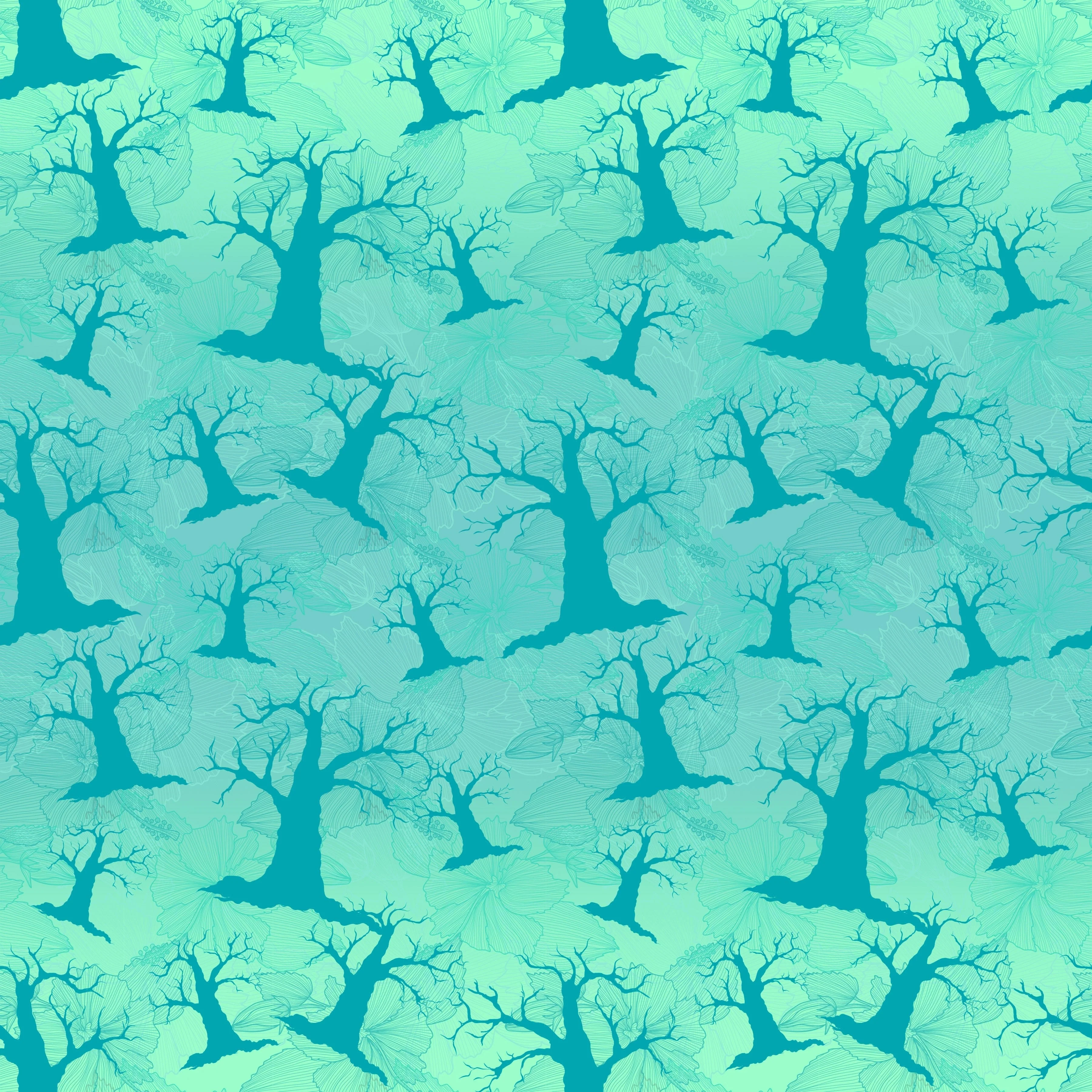 Cute Wizard of OZ Scary Trees Fabric - Blue
