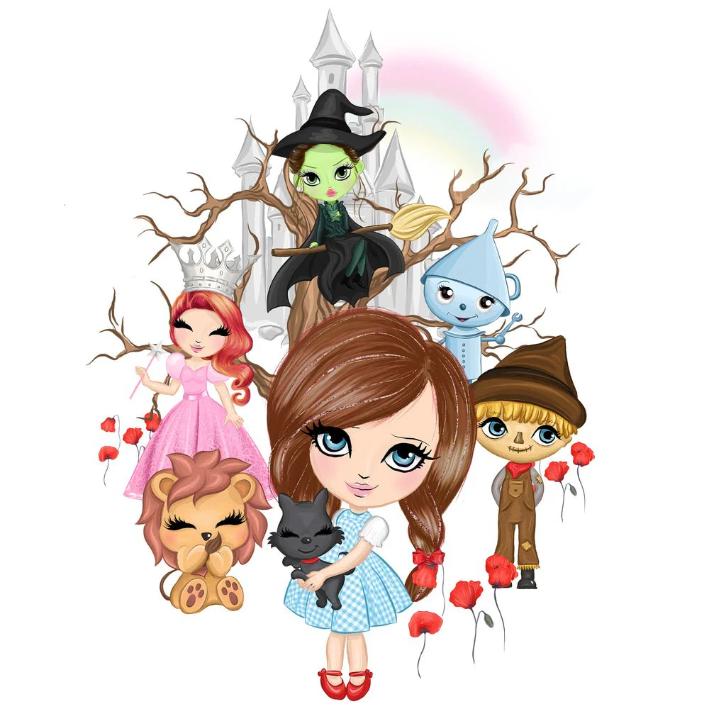 Cute Wizard of OZ Scene #1 Fabric Panel