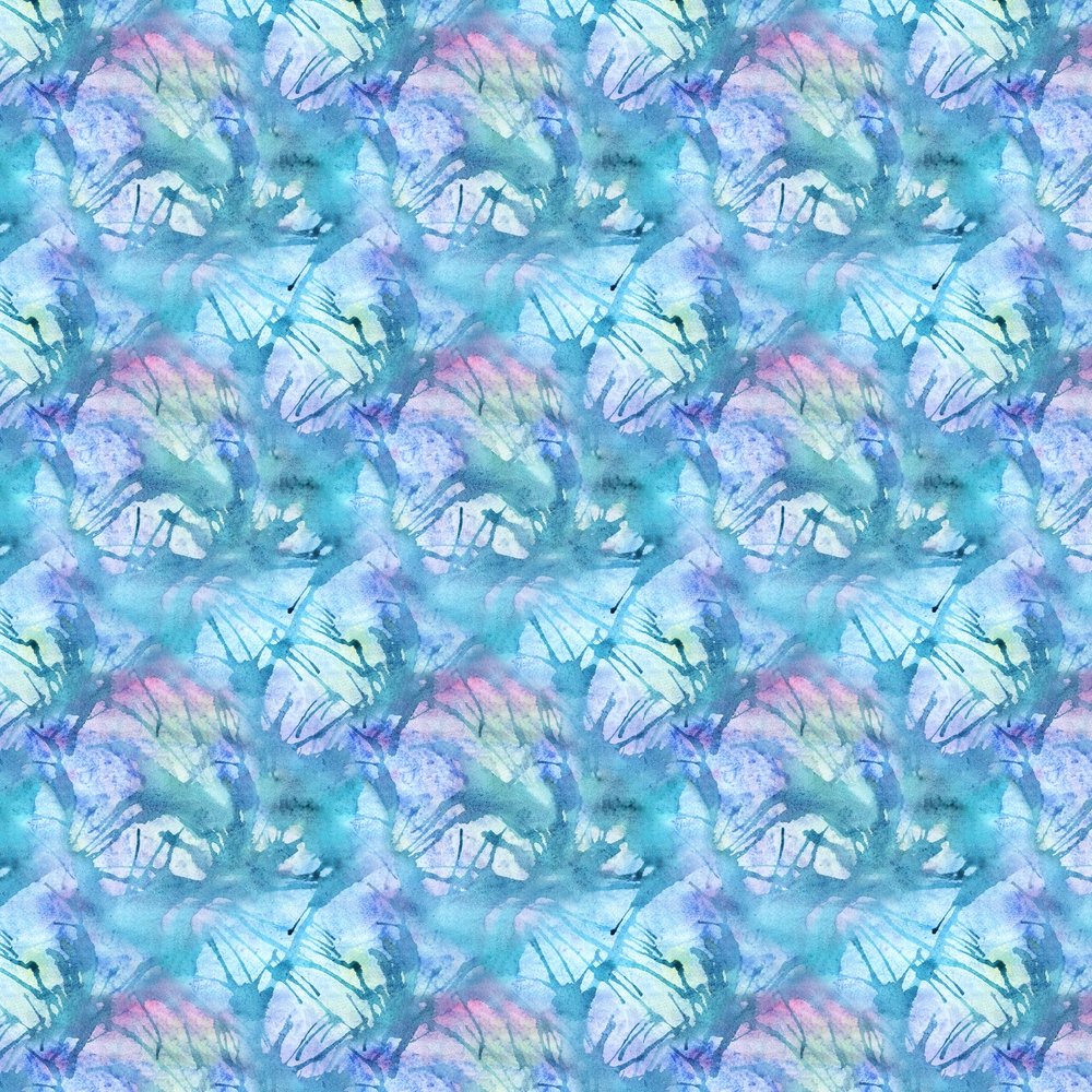 Cyan Abstract Fabric - Blue