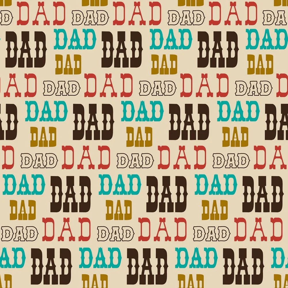 Dad Allover Font Fabric - Tan