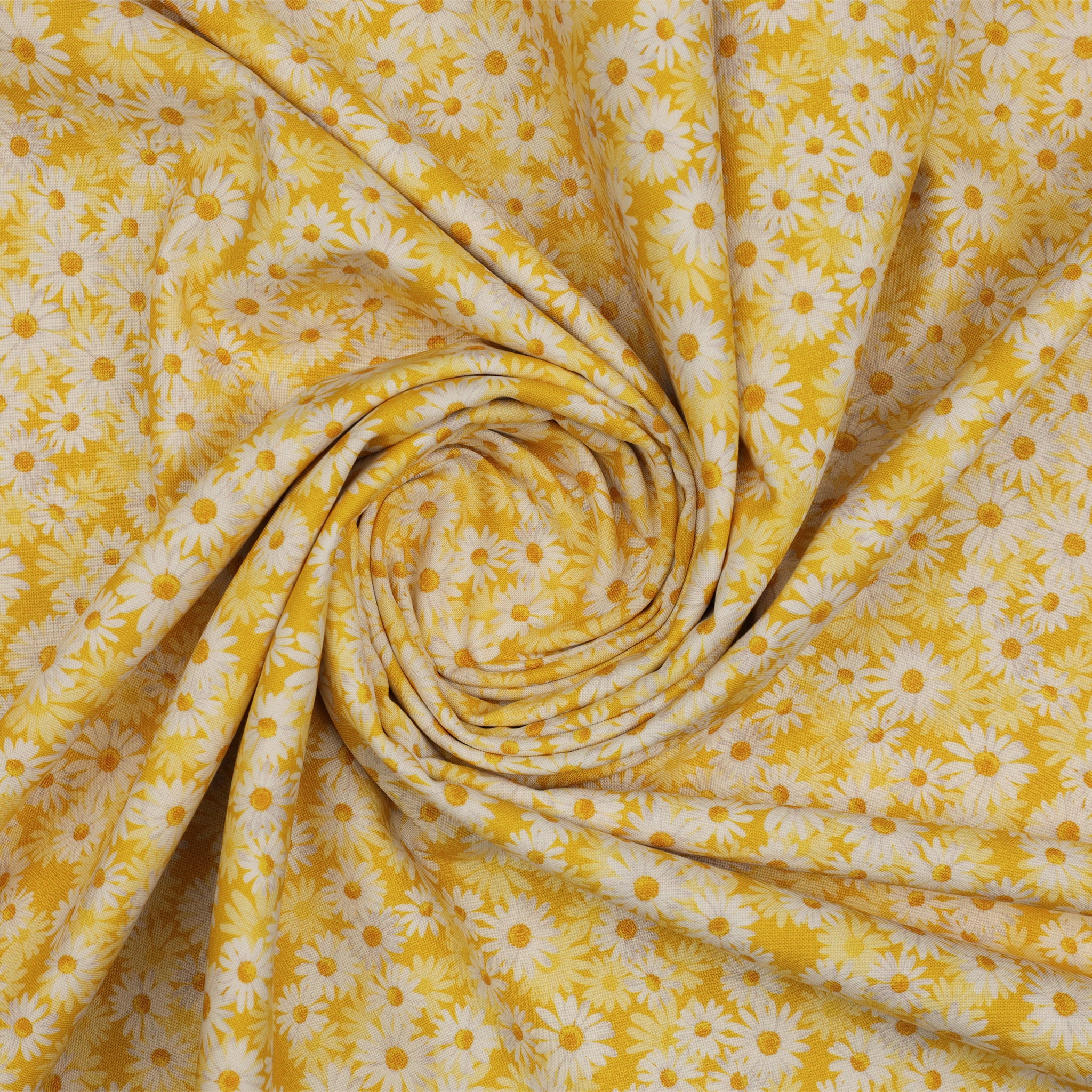 Daisy Dance 108" Wide Quilt Backing - Yellow - Image 2