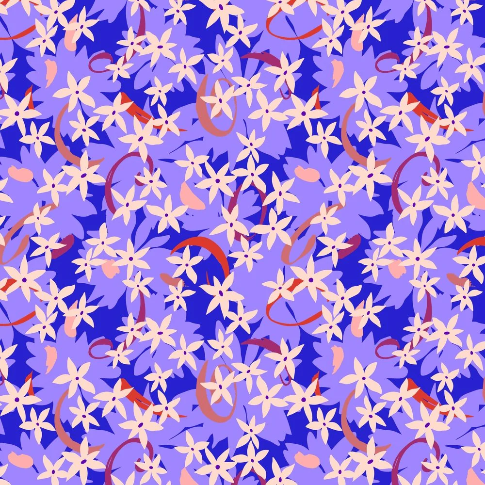 Daisy Silhouette Fabric - Multi
