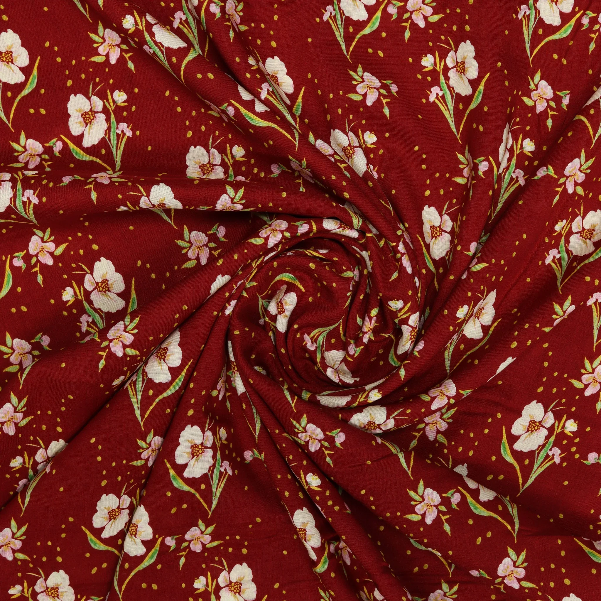 Dancing Grace Rouge Fabric in Rayon - Image 3