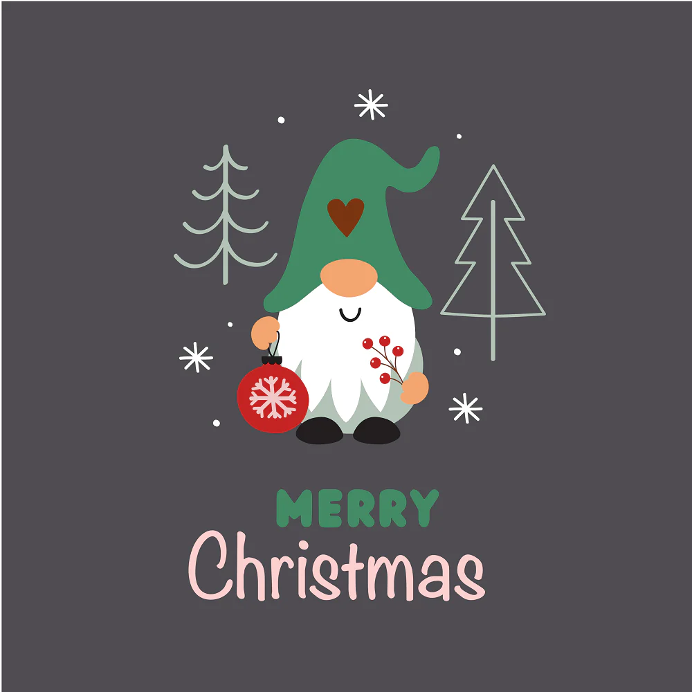Decorating The Tree Fabric Panel - Charcoal