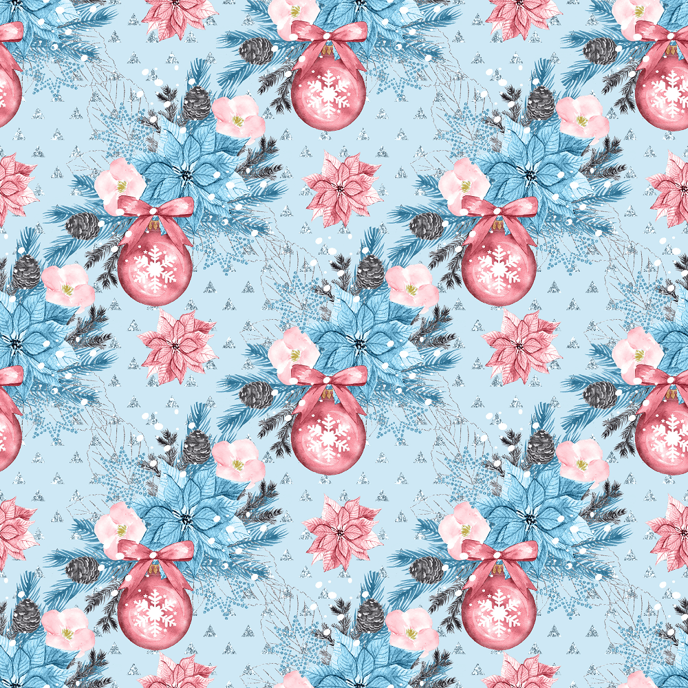 Decorative Ornaments on Triangle Fabric - Blue