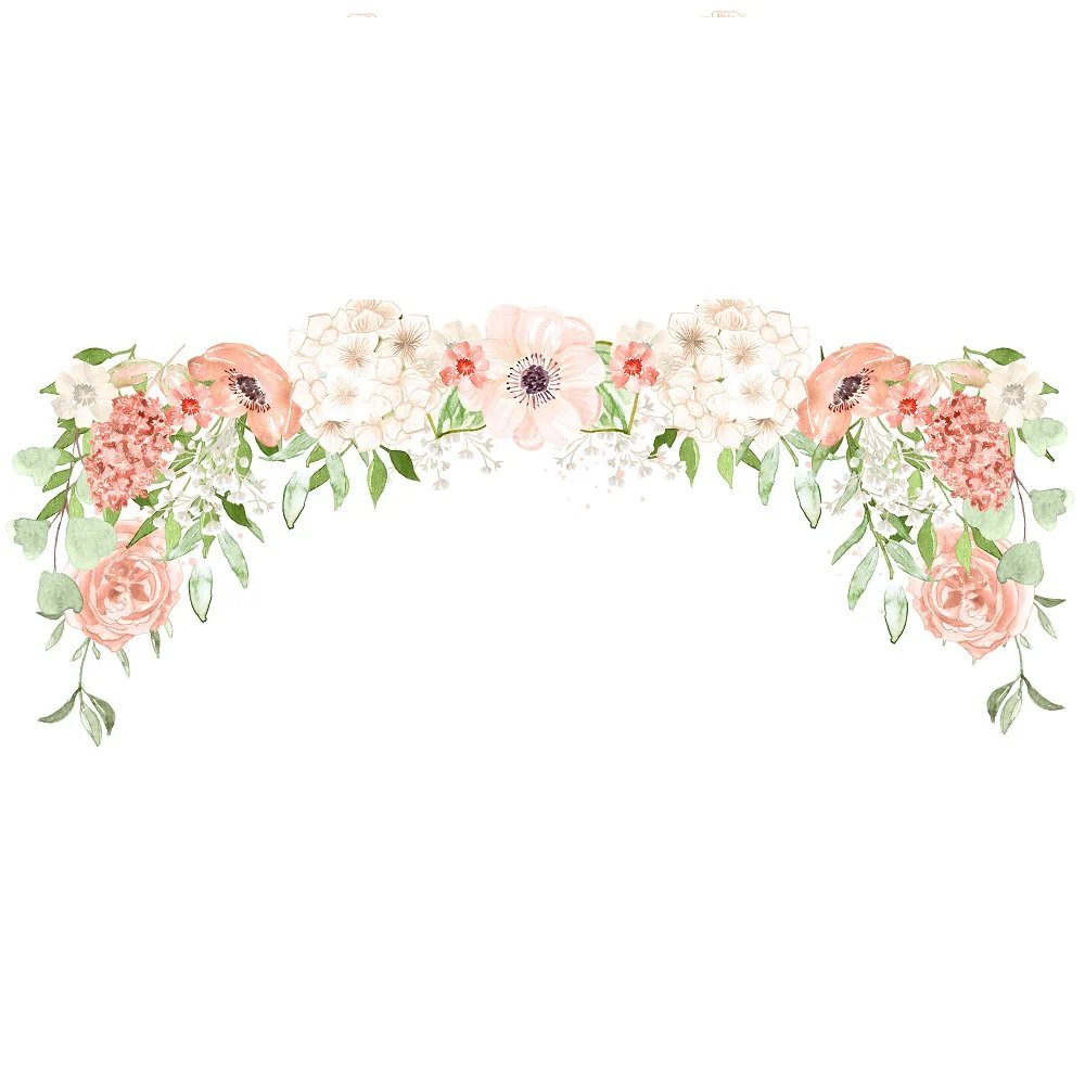 Decorative Peach Romance Flower Fabric Panel