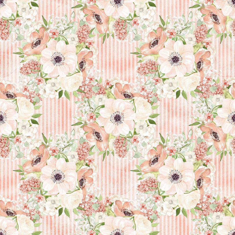 Decorative Peach Romance Striped Fabric - Pink