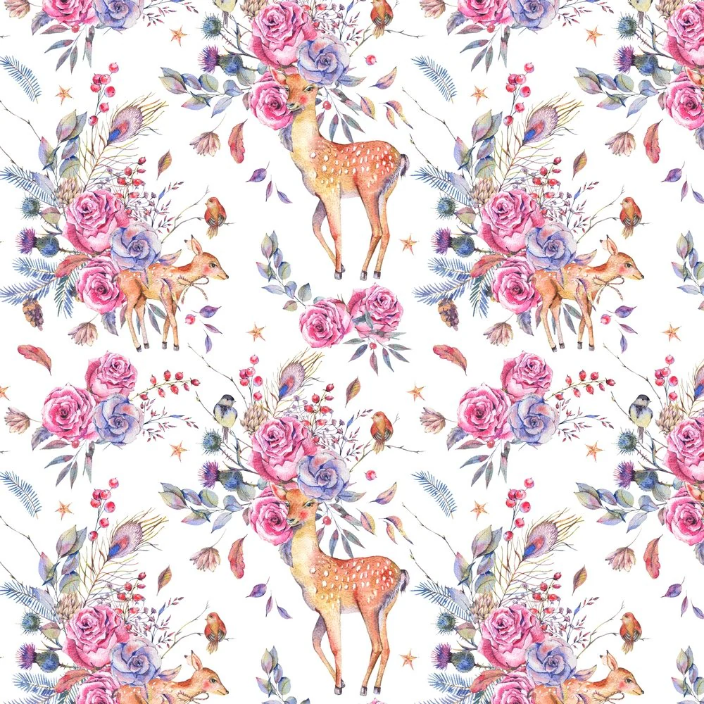 Deer Of The Magical Forest Fabric