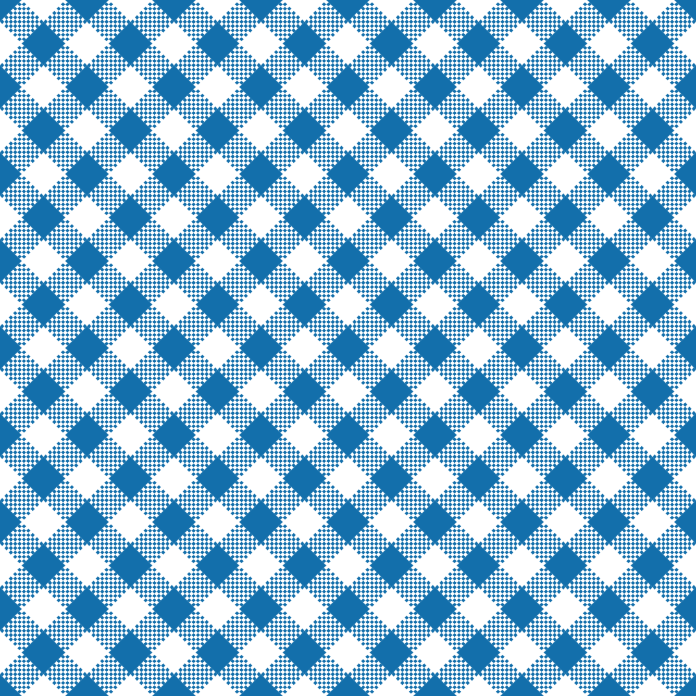 Diagonal Gingham Fabric - Blue