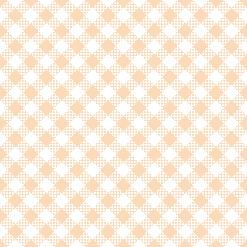 Diagonal Gingham Fabric - Pizazz Peach